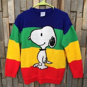snoopy rainbow sweater